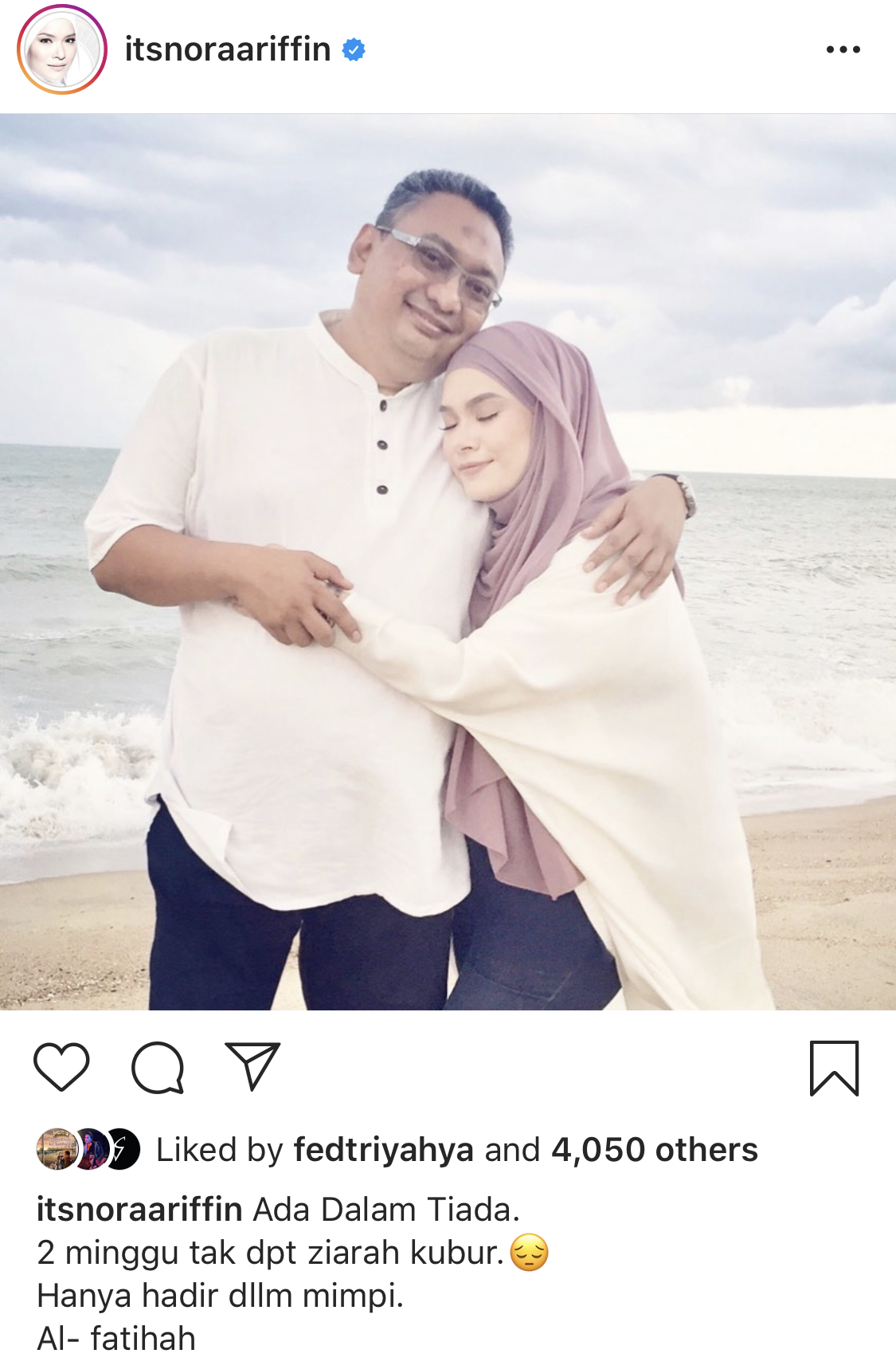 “Ada Dalam Tiada,” – 2 Minggu Tak Dapat Ziarah Pusara Suami, Ini Perkongsian Nora Ariffin