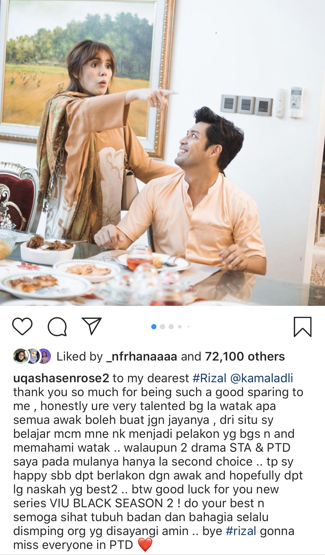 “Mulanya Hanyalah Second Choice,” – Tamat Shooting, Ini Ucapan Istimewa Uqasha Senrose Buat Kamal Adli