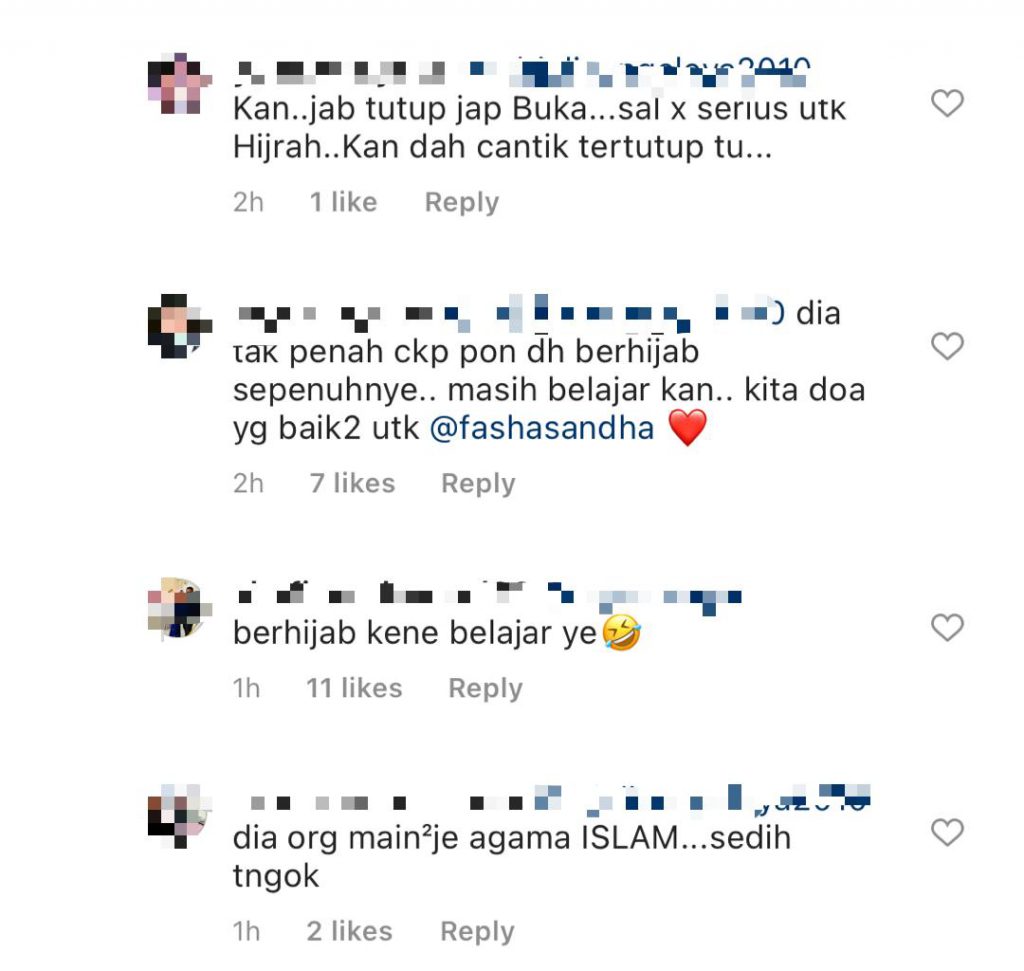 “Saya Tak Pernah Cakap Dah Berhijab Sepenuhnya,” – Fasha Sandha Masih Belajar