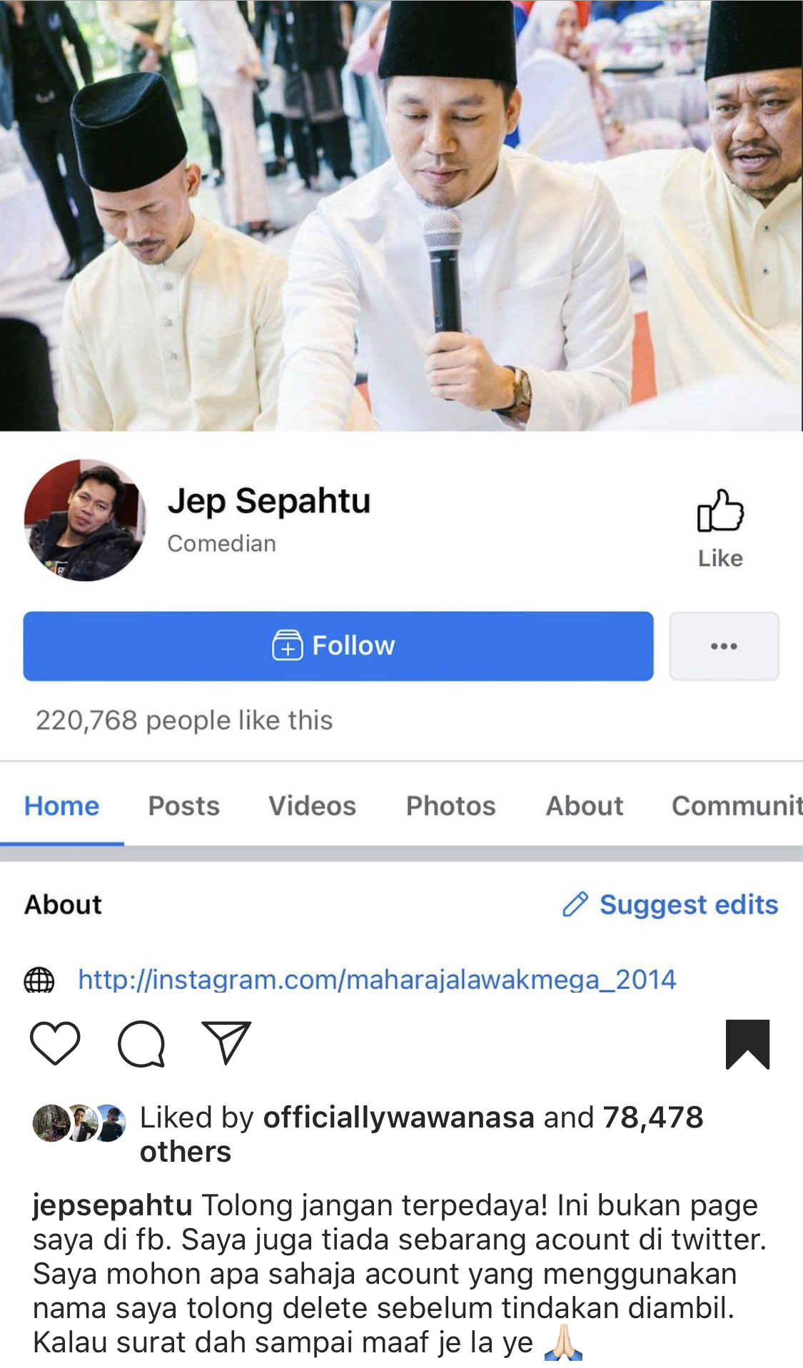 “Kalau Surat Dah Sampai, Maaf Jelah Ye,” – Cipta Akaun Palsu Di FB & Twitter, Jep Sepahtu Mahu Ambil Tindakan Kepada…