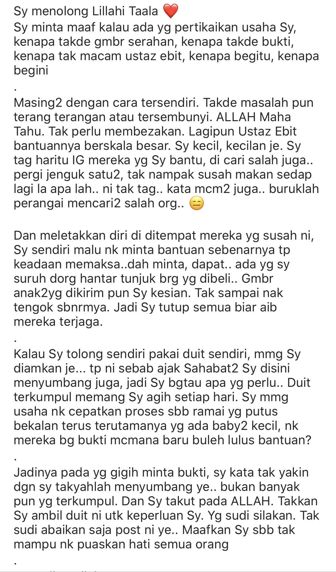 “Kenapa Tak Macam Ustaz Ebit?,” – Pertikai Cara Hulur Sumbangan, Abby Abadi Kecewa Niat Murni Disalah Erti