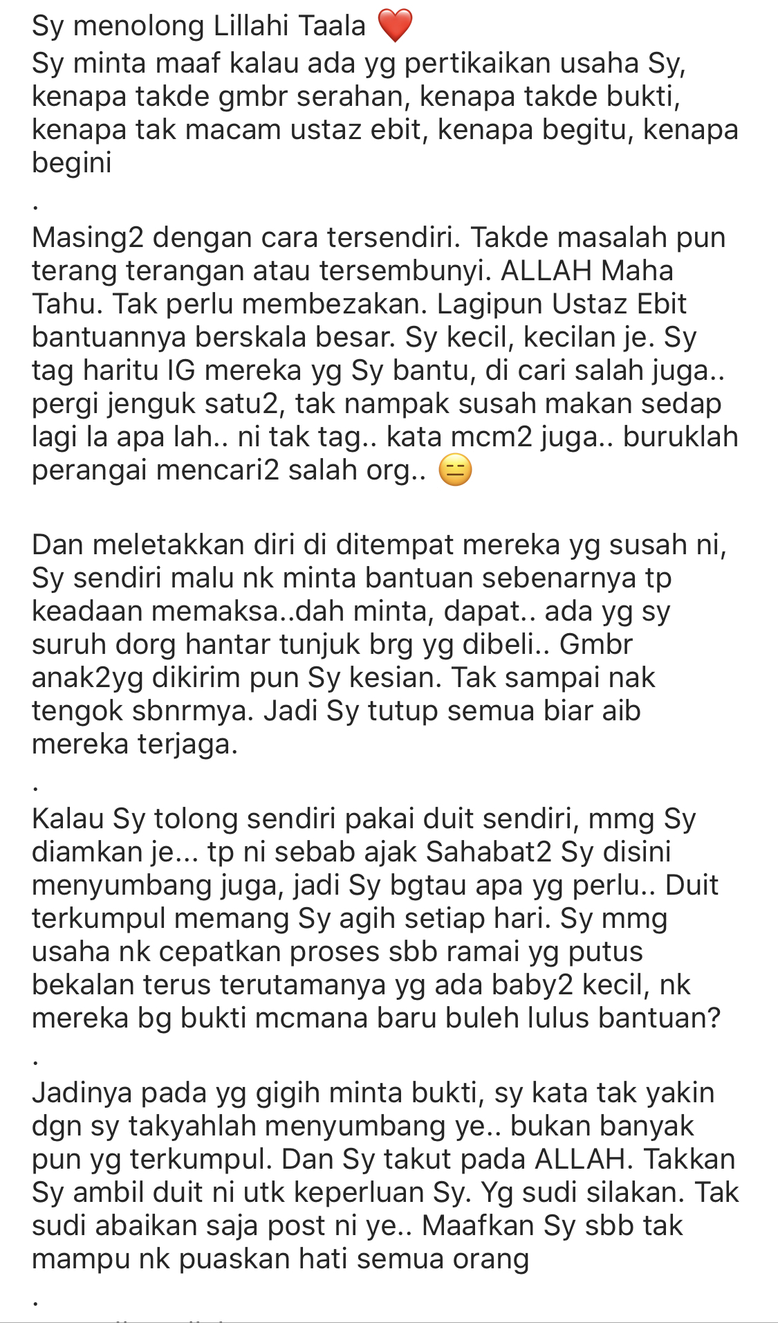 “Kenapa Tak Macam Ustaz Ebit?,” &#8211; Pertikai Cara Hulur Sumbangan, Abby Abadi Kecewa Niat Murni Disalah Erti