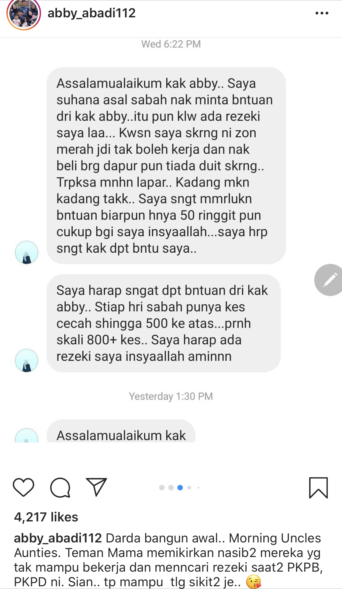 “Kenapa Tak Macam Ustaz Ebit?,” – Pertikai Cara Hulur Sumbangan, Abby Abadi Kecewa Niat Murni Disalah Erti