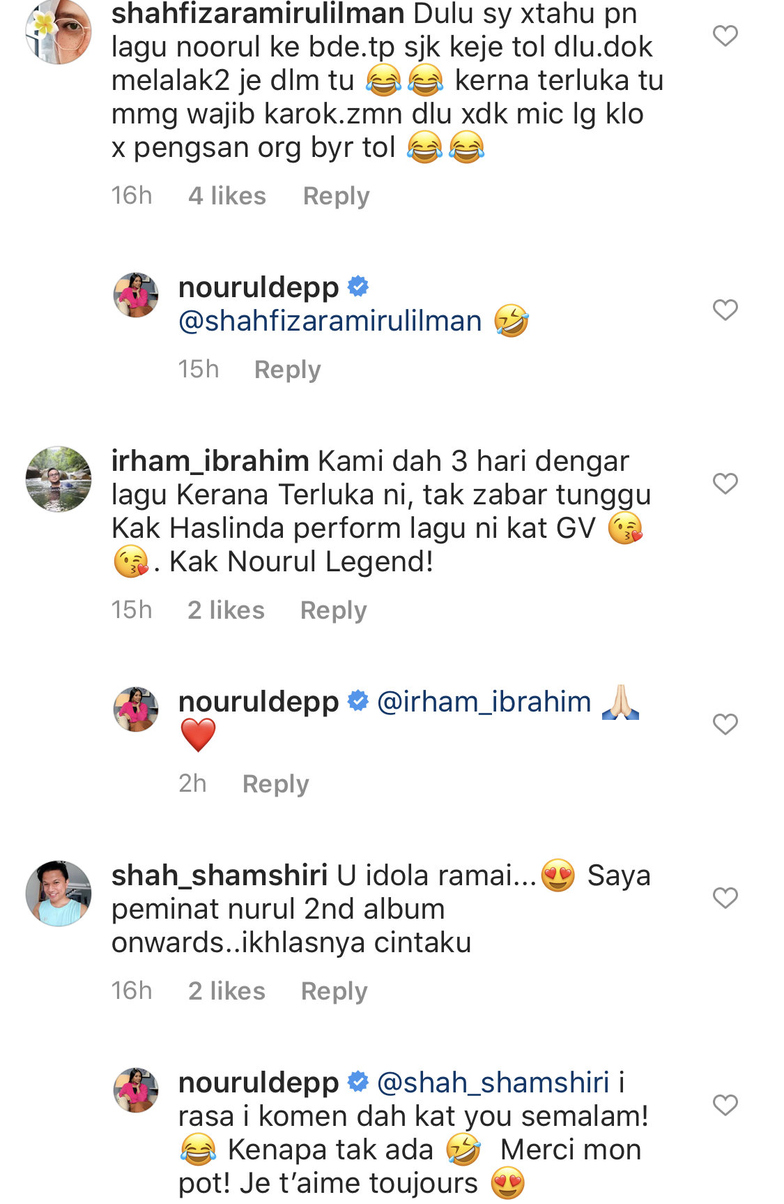 “Dah Nyanyi Beribu Kali, Mesti Dah Lain,” &#8211; Minta Restu Nyanyi Lagu Kerana Terluka, Ini Respon Balas Nourul Depp Buat Haslinda