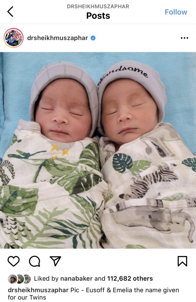 “Semoga Menjadi Anak Soleh,” &#8211; Isteri Selamat Lahir Bayi Kembar, Dr. Sheikh Muszaphar Dedah Wajah &#038; Nama Anak