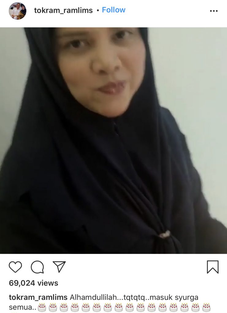 “Berebut Pulak Nak Tiup Lilin,” &#8211; Alyah Sambut Hari Jadi Suami Secara Sederhana, Tok Ram Kongsi Momen Di Instagram