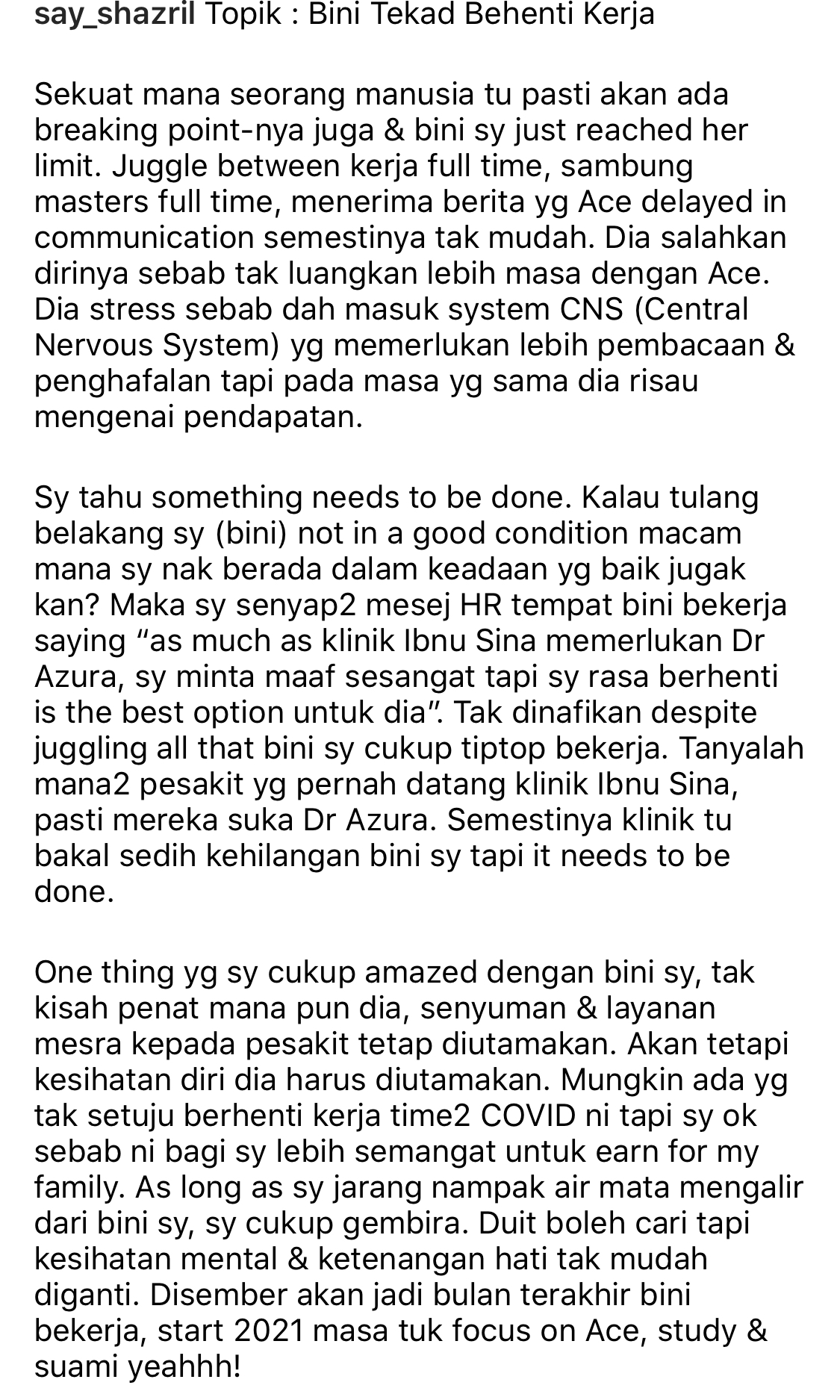 “Duit Bole Cari, Kesihatan Metal Tak Mudah Diganti,”- Tertekan Anak Lambat Bercakap, Isteri Dr. Say Nekad Berhenti Kerja