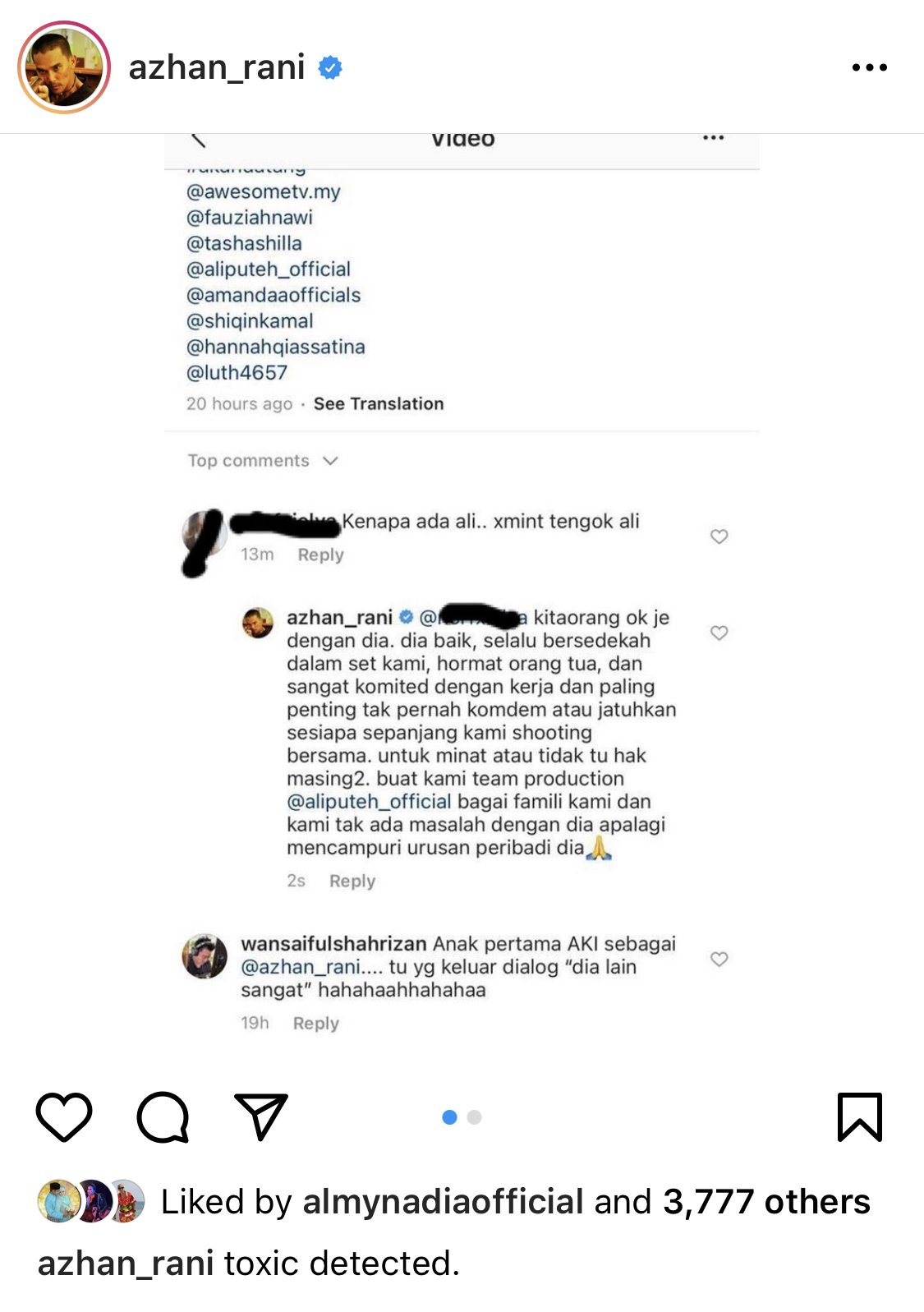 “Ramai Pandang Semacam Dekat Aku,” – Berlakon Dengan Ali Puteh, Ini Respon Padu Azhan Rani