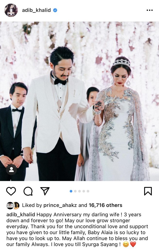 “Love You Till Syurga Sayang&#8230;,” &#8211; Sempena Ulang Tahun Perkahwinan, Ini Ucapan Adib Khalid Buat Isteri Tercinta, Izara Aishah