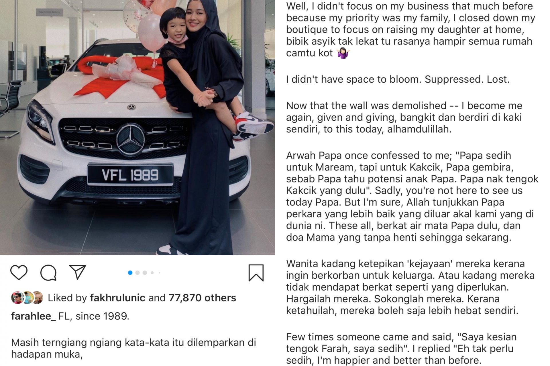 “Tengoklah Dia Buat Bisnes Pun Tak Berjaya&#8230;,” &#8211; Tak Hirau Kata Cemuhan &#038; Bangkit Dari Kesedihan, Farah Lee Kini Miliki Sebuah Kereta Mewah!