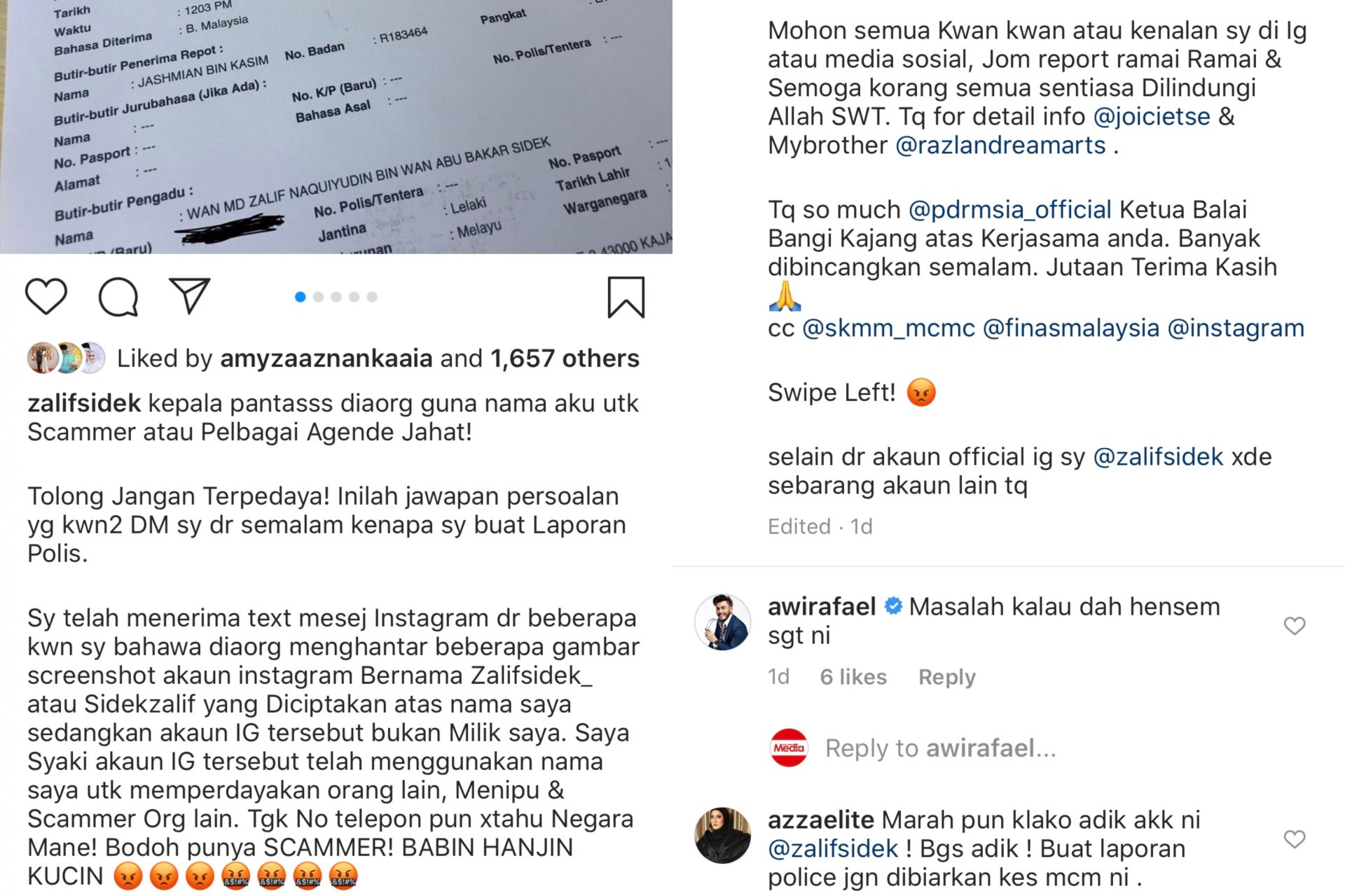 “Bodoh Punya Scammer,” &#8211; Guna Nama Untuk Penipuan Online, Zalif Sidek Buat Laporan Polis!