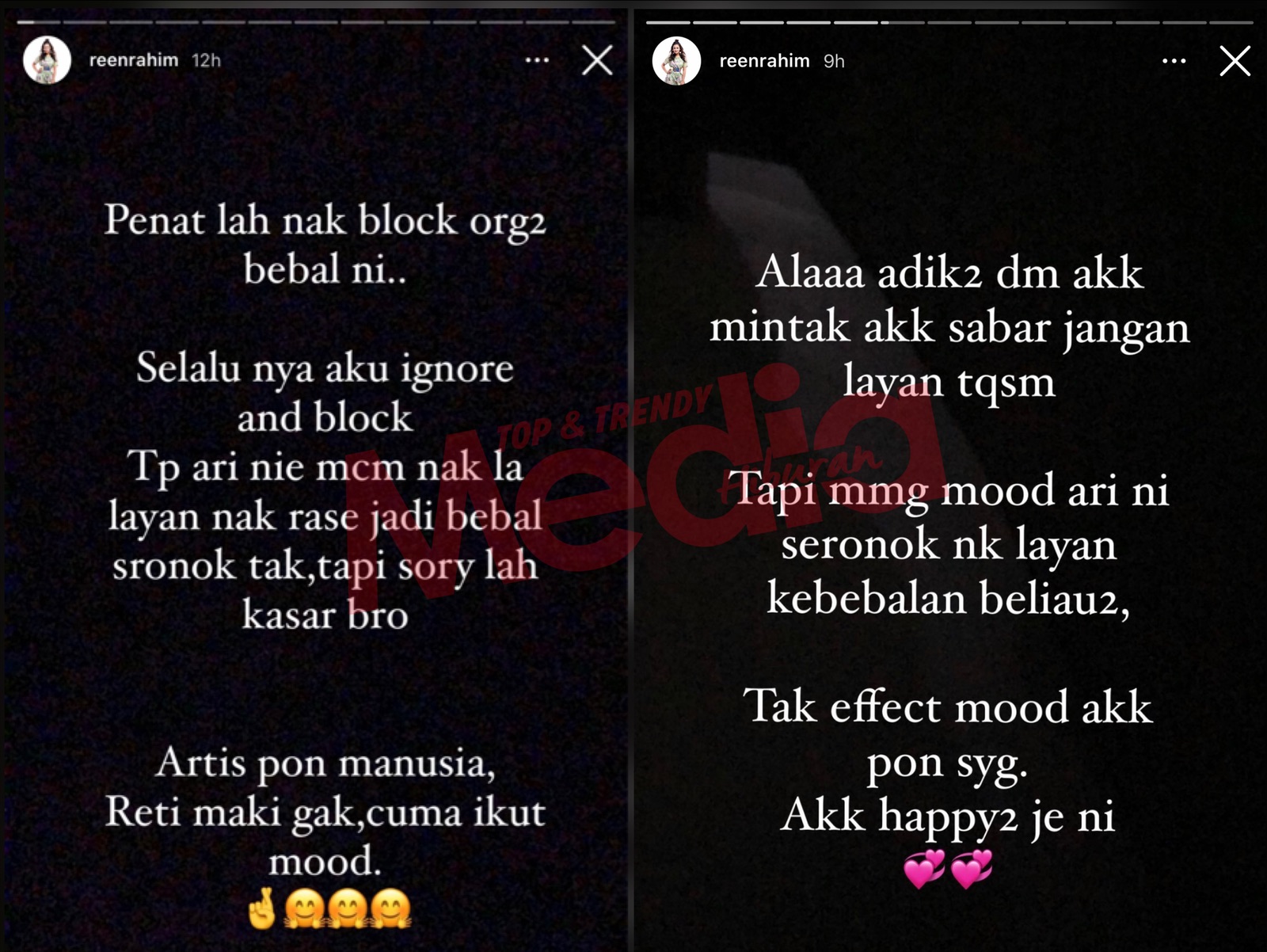 Dapat Komen Berbaur Lucah, Reen Rahim Kurang Senang Dengan ‘Si Bebal’! &#8211; “Artis Pun Manusia, Reti Maki Gak.”