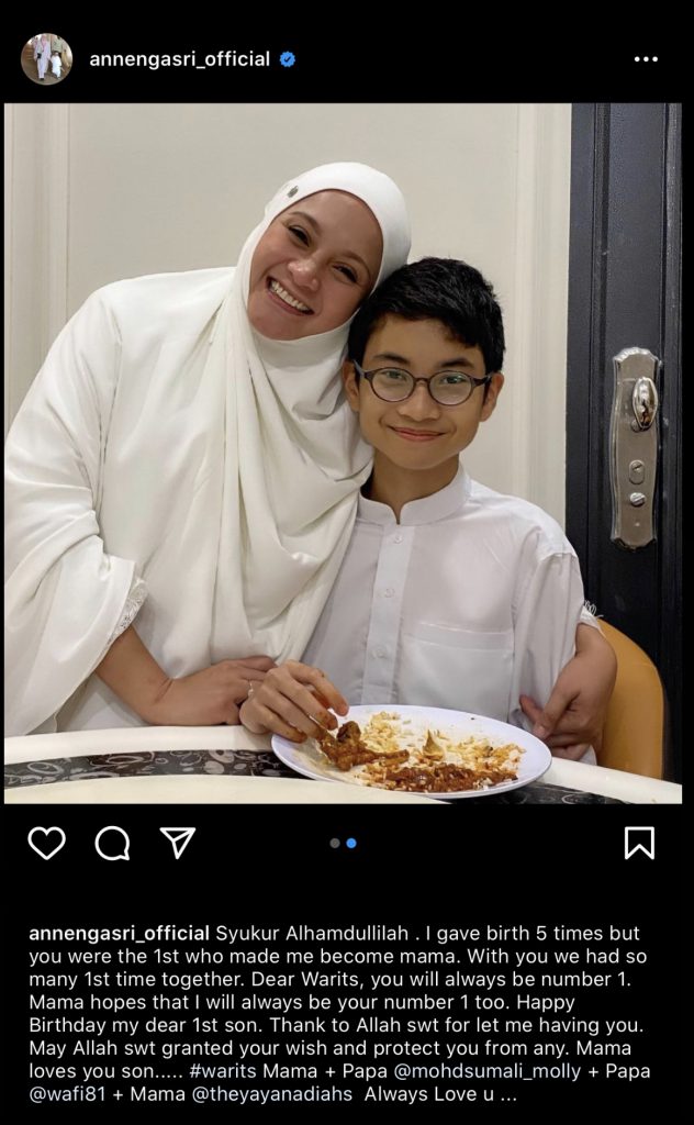 “I Gave Birth 5 Times But You Were The 1st Who Made Me Become Mama,” – Zahir Rasa Syukur, Ini Dedikasi Datin Anne Ngasri Buat Anak Sulungnya