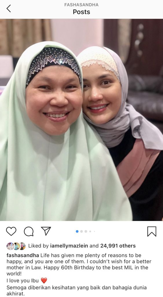 “Semoga Diberikan Kesihatan Yang Baik,” – Fasha Sandha Syukur Punya Ibu Mertua Yang Baik