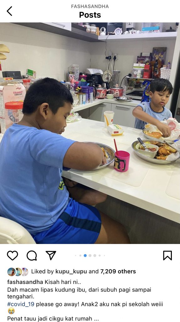 “Dah Macam Lipas Kudung Ibu,” – Fasha Sandha Cerita Rutin Dengan Anak, Harap Covid-19 Segera Berakhir