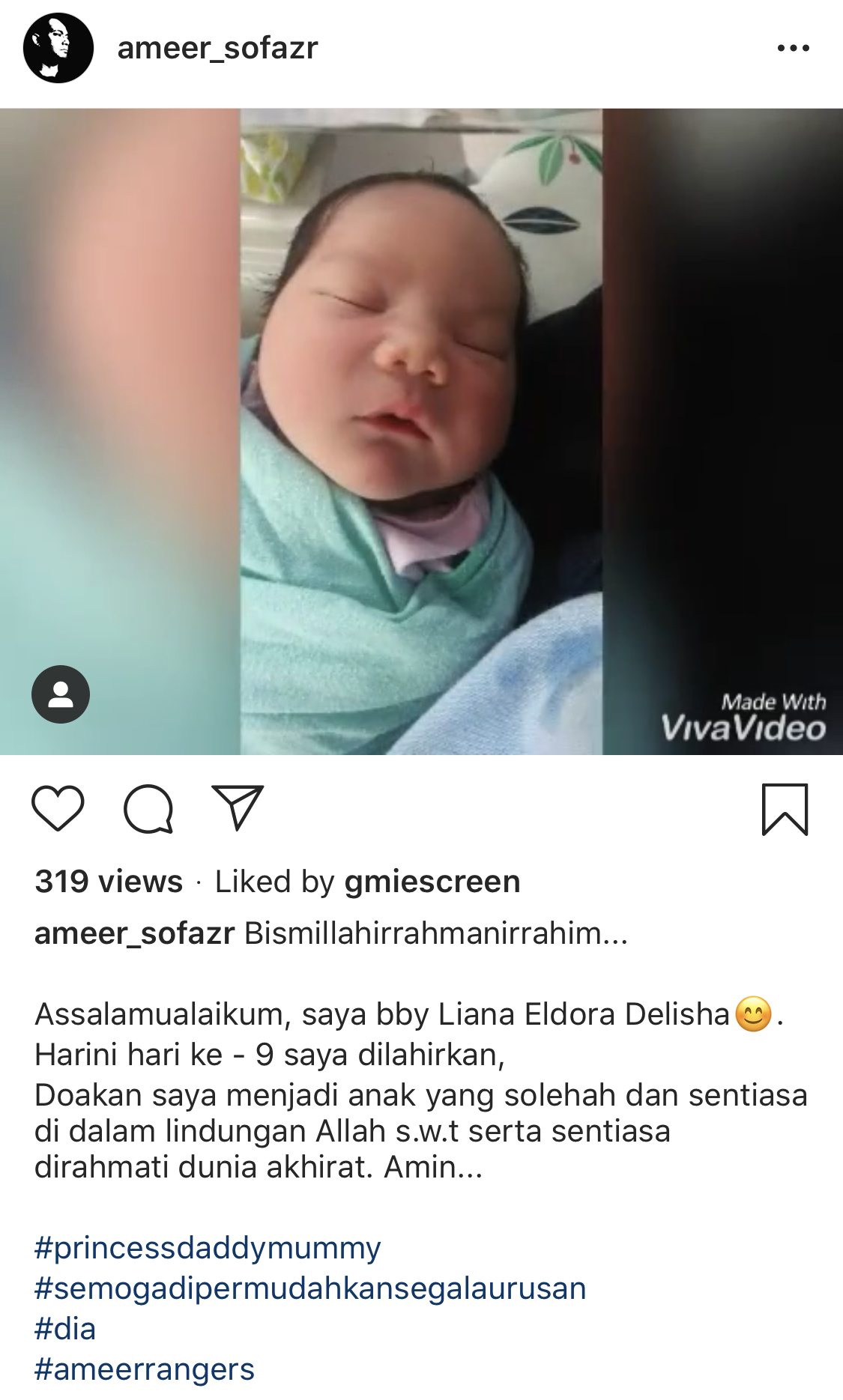 Setelah 9 Hari Dilahirkan, Ameer Sofarz Dedah Wajah &#038; Nama Anak, Comelnya!