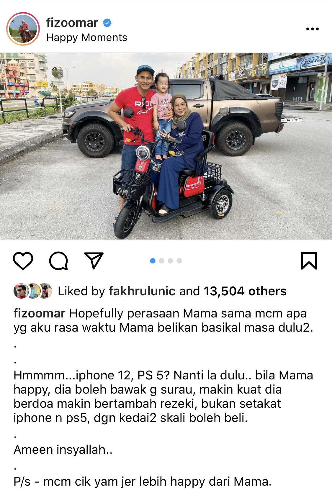 “Makin Kuat Dia Berdoa, Makin Bertambah Rezeki,” – Tangguh Dulu Hasrat Beli PS5 & Iphone 12, Fizo Omar Ikhlas Hati Hadiahkan Ibu Skuter Elektronik