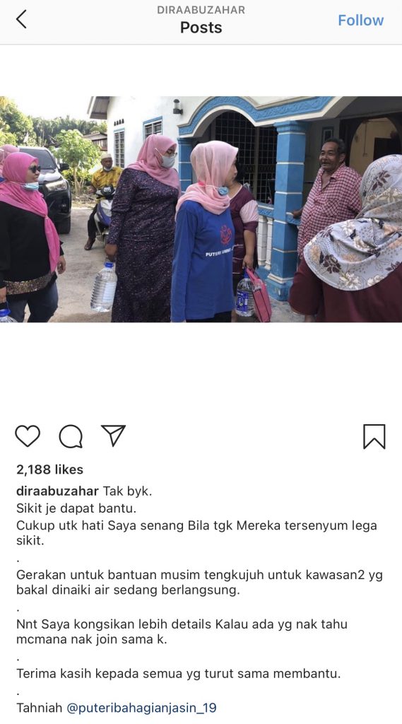 “Hati Saya Senang Bila Tengok Mereka Tersenyum Lega…”- Datuk Dira Abu Zaha Beri Sumbangan Kepada Mangsa Banjir Kilat