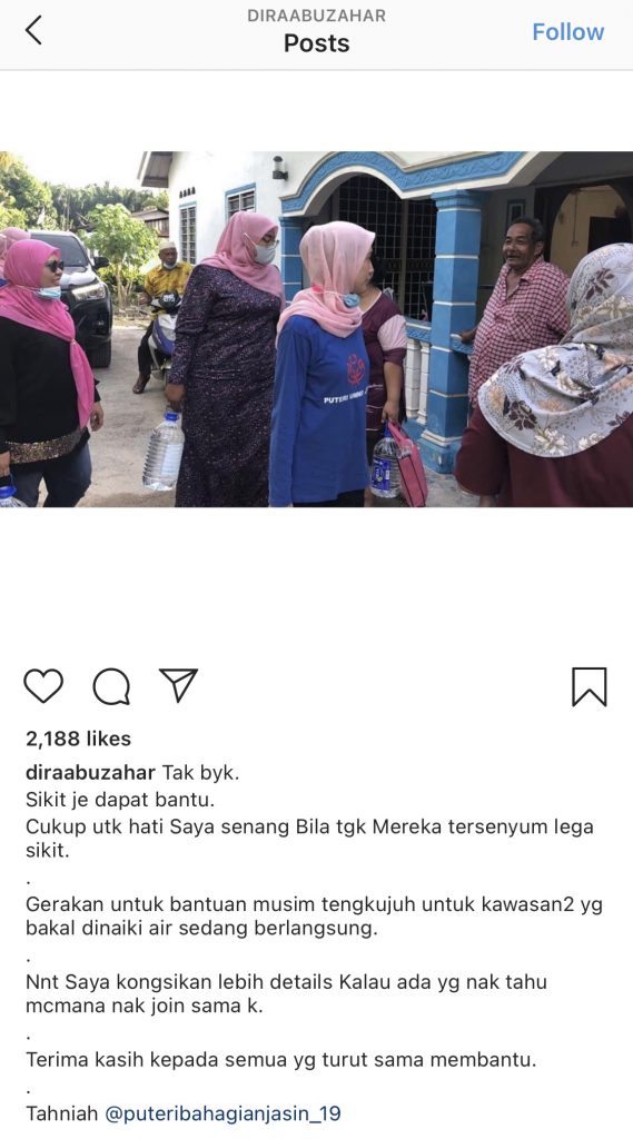 “Hati Saya Senang Bila Tengok Mereka Tersenyum Lega&#8230;”- Datuk Dira Abu Zaha Beri Sumbangan Kepada Mangsa Banjir Kilat