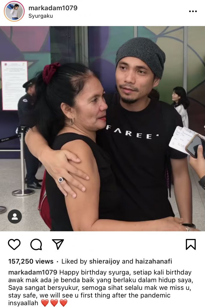 Lama Tak Jumpa Akibat Pandemik Covid-19, Mark Adam Harap Ibu Sihat Selalu – “Happy Birthday Syurga.”