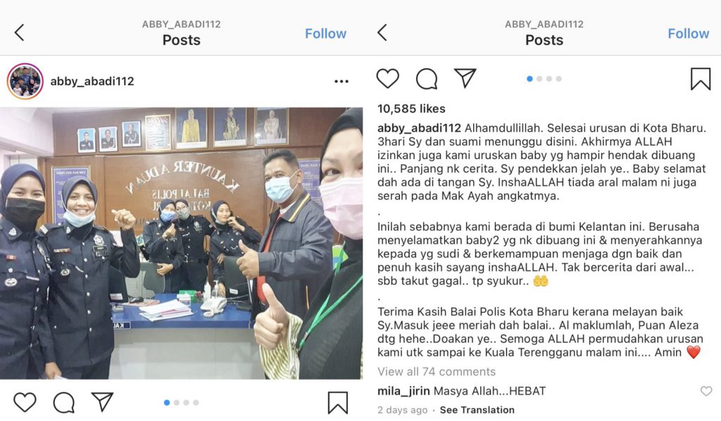 “3 Hari Saya Dan Suami Menunggu Di Sini,” – Usaha Selamatkan Bayi Hampir Hendak Dibuang, Abby Abadi Sampai Pergi Ke Kelantan