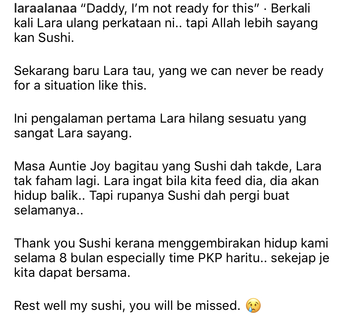 “Dengan Kita Sekali Nangis,”- Ikan Laga Peliharaan Mati, Tangisan Lara Alana Buat Ramai Tersentuh, Pertama Kali Kehilangan