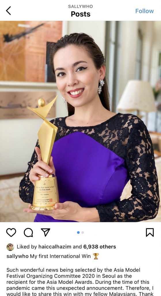 Siti Saleha Terima Asia Model Awards 2020, Tahniah!