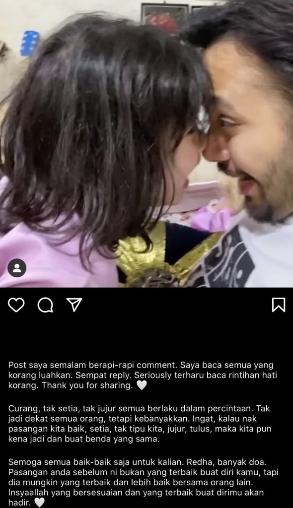 “Curang, Tak Setia, Tak Jujur Semua Berlaku Dalam Percintaan. Tak Jadi Dekat Semua, Tetapi…,” – Ayda Jebat