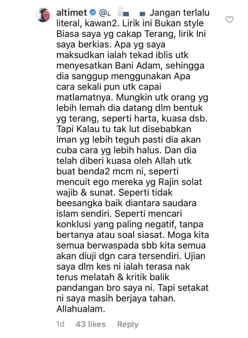 “Mencuit Ego Mereka Yang Rajin Solat Wajib &#038; Sunat,” &#8211; Individu Ini Sifatkan Lagu Eh Seperti Persenda Agama, Ini Pencerahan Altimet