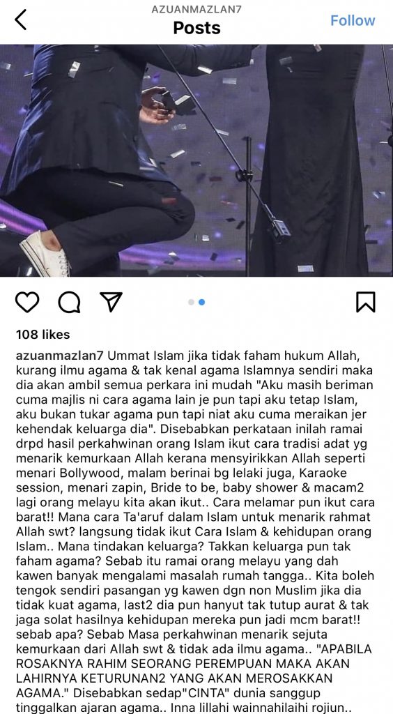 “Langsung Tak Ikut Cara Islam,” &#8211; Melamar Ikut Gaya Barat? Azuan Mazlan Beri Reaksi