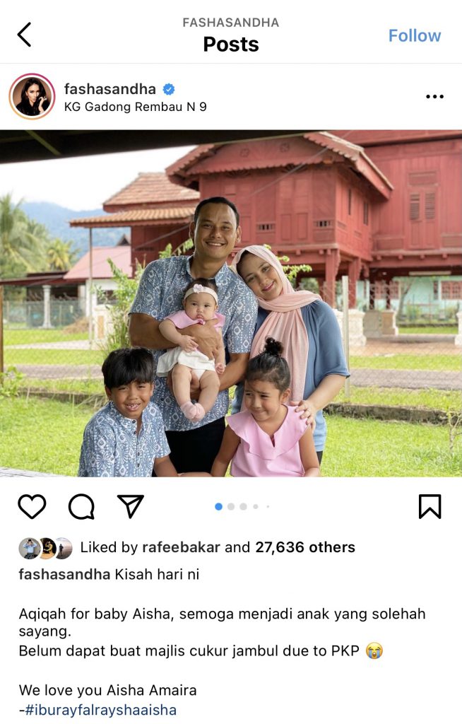“Belum Dapat Buat Majlis Cukur Jambul,” – Fasha Sandha Kongsi Cerita, Buat Majlis Aqiqah Buat Aisha Amaira