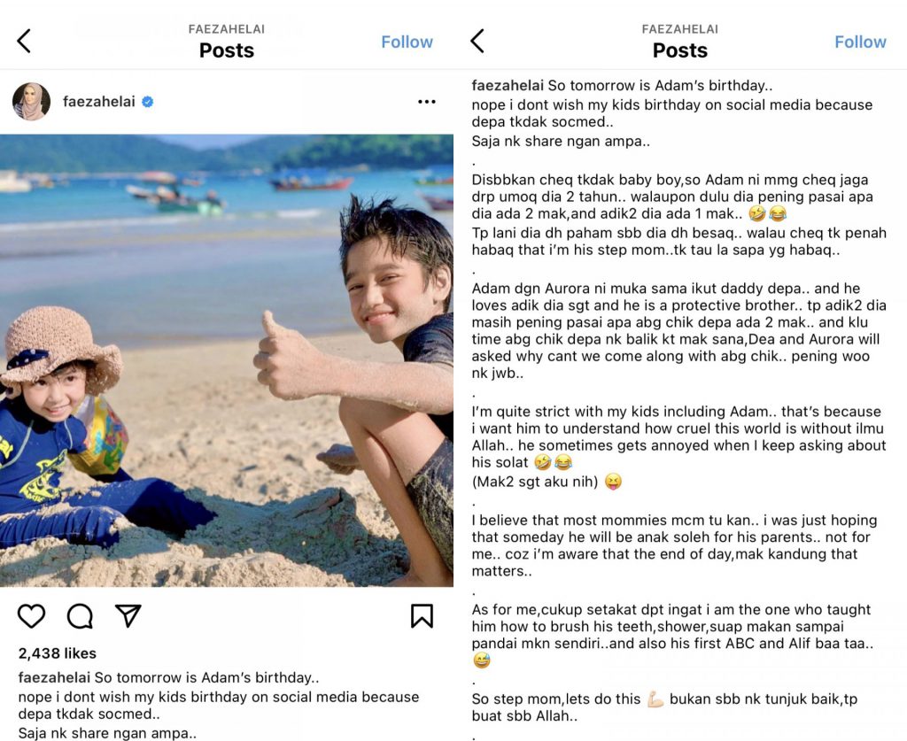 “Bukan Sebab Nak Tunjuk Baik,” – Walau  Anak Tiri, Faezah Curah Kasih Sayang Sepenuh Hati