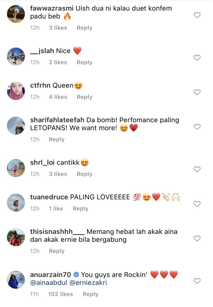 “Persembahan Mantap,” – Bila Ernie Zakri & Aina Abdul Satu Pentas Nyanyi ‘Live’ Di AME2020, Peminat Pakat Memuji!