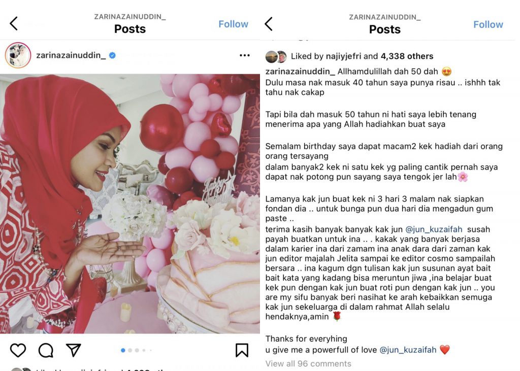 Genap Usia 50 Tahun, Zarina Zainuddin Syukuri Apa Yang Allah Beri, Rasa Hati Lebih Tenang