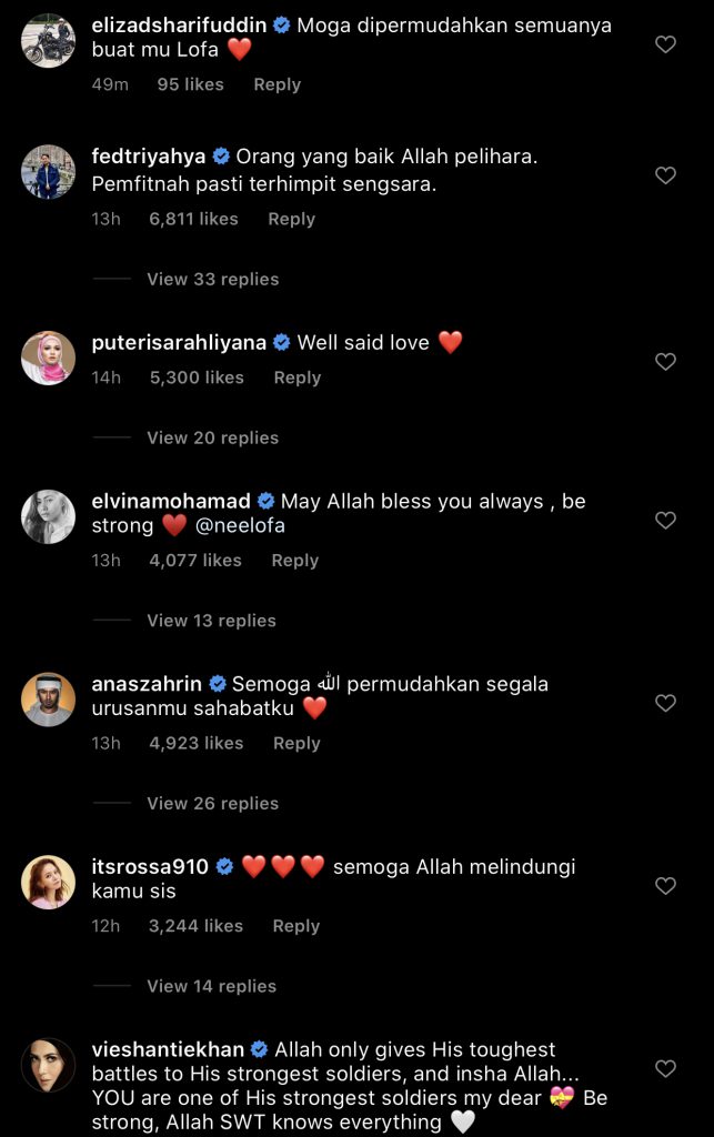 “Allah Sebaik-Baik Perancang, Serah Segalanya Pada Yang Esa,” &#8211; Neelofa Terima Kata Semangat Netizen, Rakan Artis