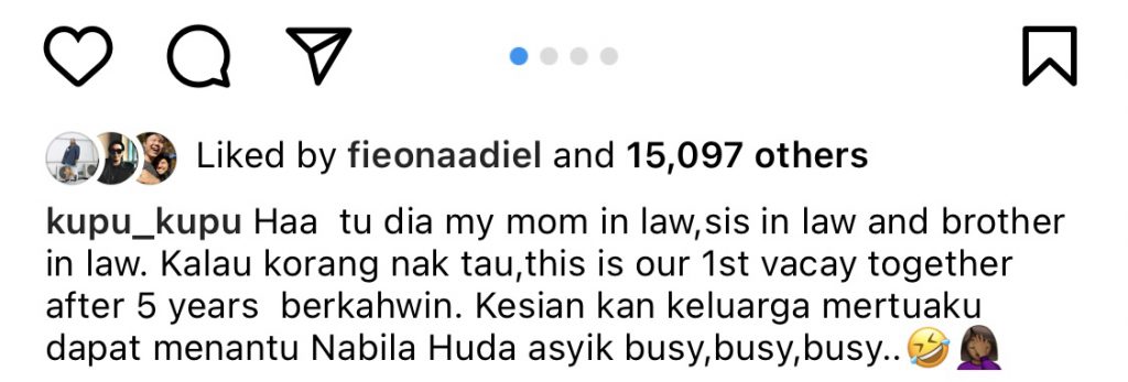 “Itu Dia Ibu Mertua, Ipar…,” – 5 Tahun Kahwin, Baru Nabila Huda Dapat Peluang Isi Masa Liburan Dengan Keluarga Belah Suami