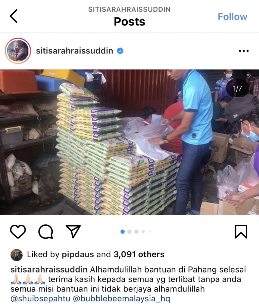 Siti Sarah & Shuib Hantar Misi Bantuan Kepada Mangsa Banjir Di Pahang