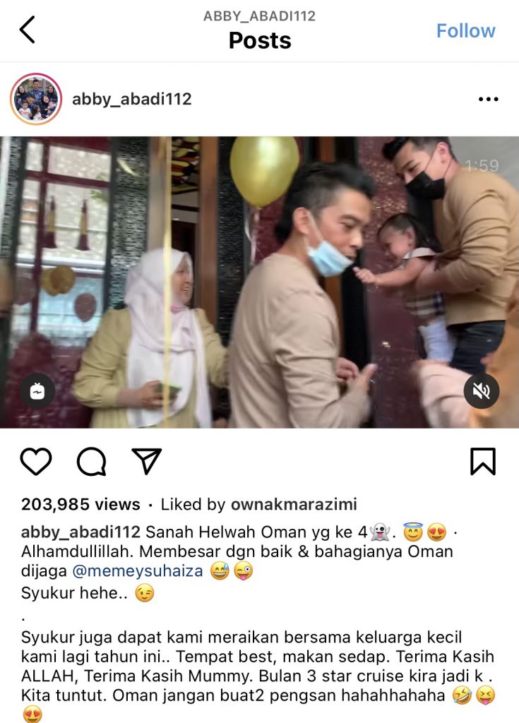 “Membesar Dengan Baik &#038; Bahagianya&#8230;,” &#8211; Dilihat Makin Ceria, Abby Abadi Syukur Bekas Suami Dijaga Baik Memey Suhaiza