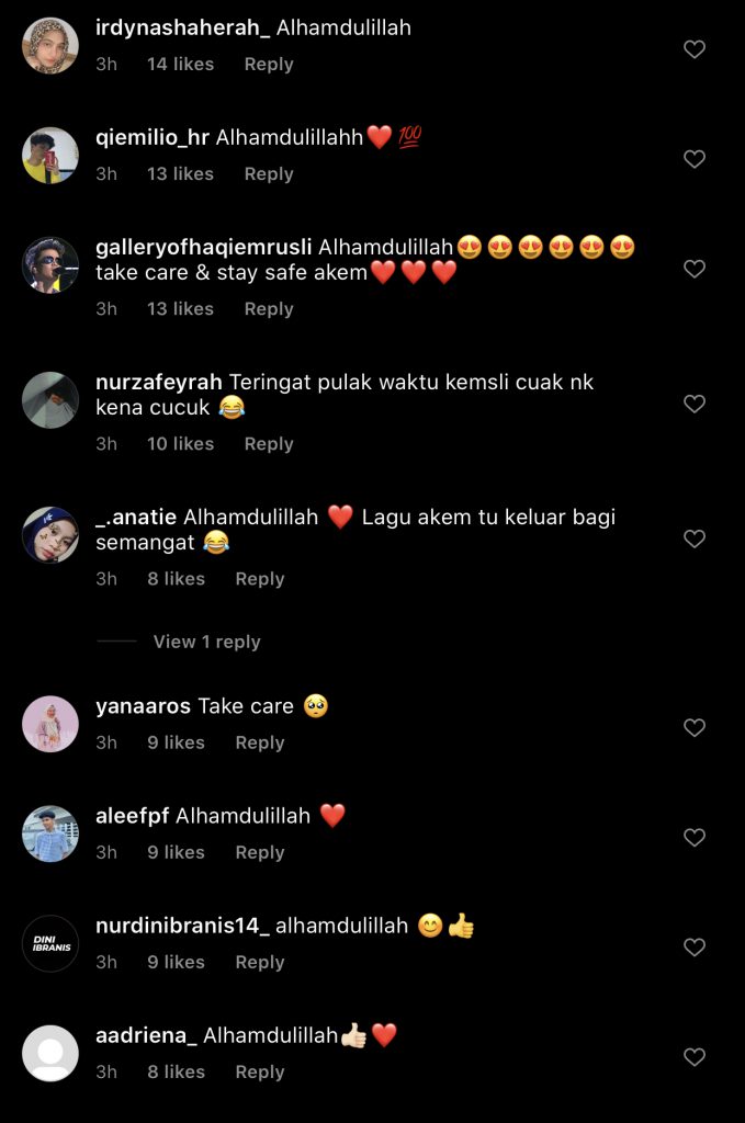 “Syukur, Dapat Keputusan Negatif,” – Maklum Bebas Covid-19, Peminat Luah Rasa Syukur Dan Minta Haqiem Rusli ‘Stay Save’