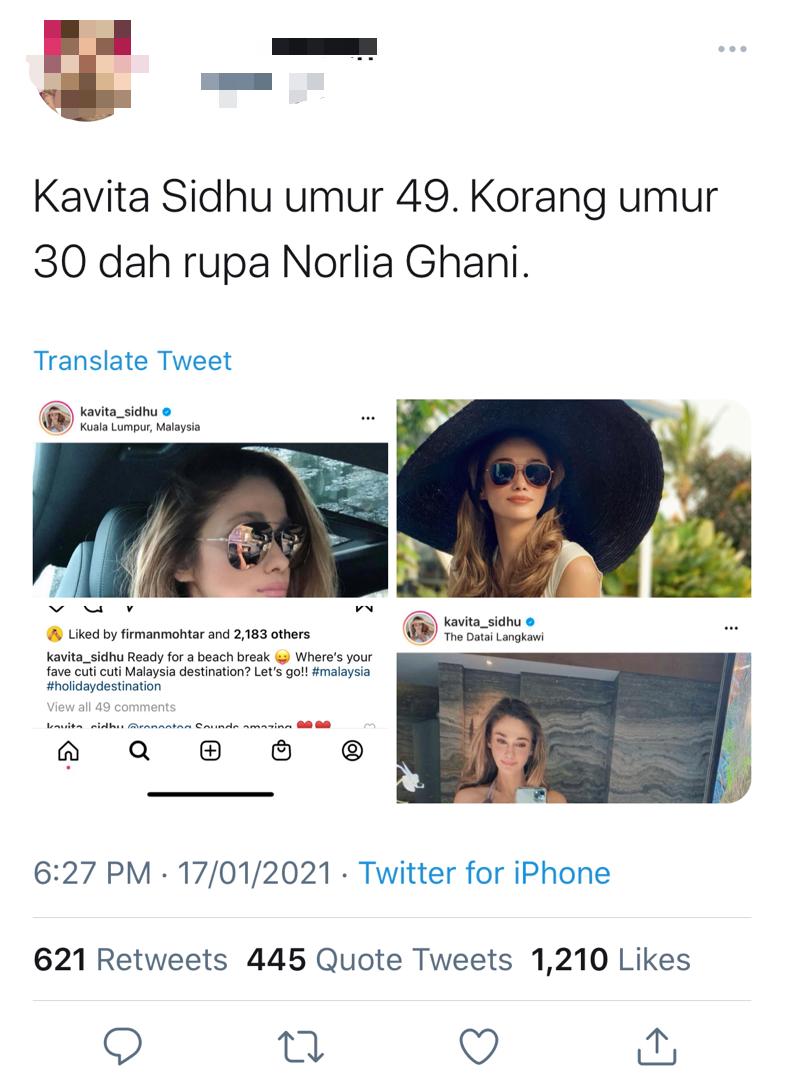 Ramai Kagum Wajah Awet Muda Kavita Sidhu Di Usia 49 Tahun, Tapi Nama Norlia Ghani Pula Trending Di Twitter Sebab&#8230;