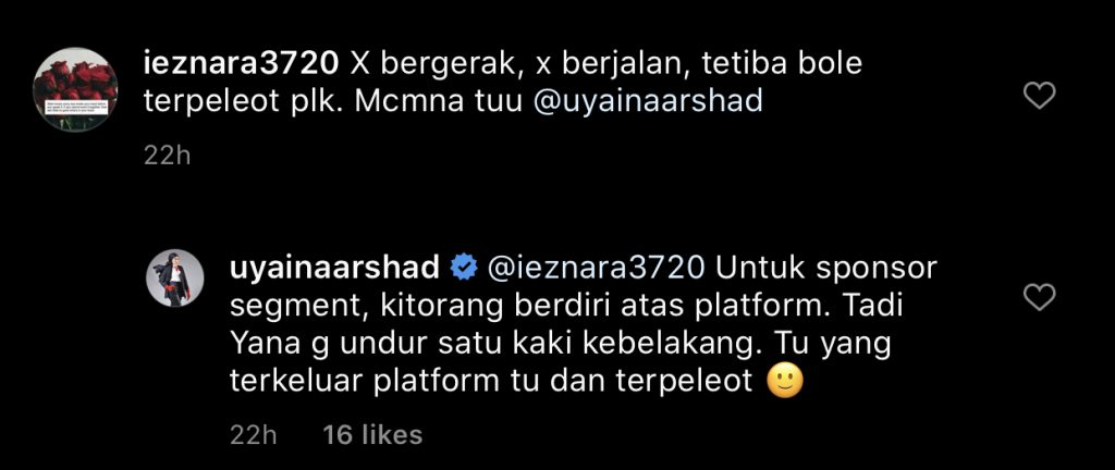 “Undur Satu Kaki Ke Belakang. Tu Yang Terkeluar Platform Dan Terpeleot,” &#8211; Uyaina Perjelas Sebab Nak Jatuh ‘Live’ Di WHI semalam