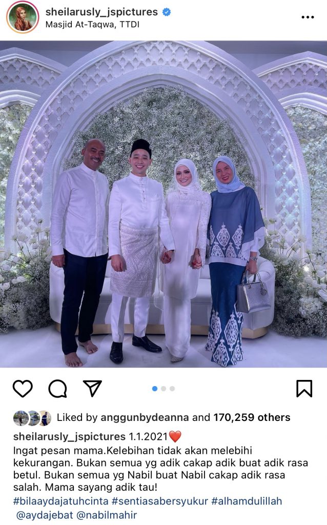 “Kelebihan Tidak Akan Melebihi Kekurangan,” – Kini Jadi Isteri Orang, Sheila Rusly Titip Pesanan Bermakna Buat Ayda Jebat