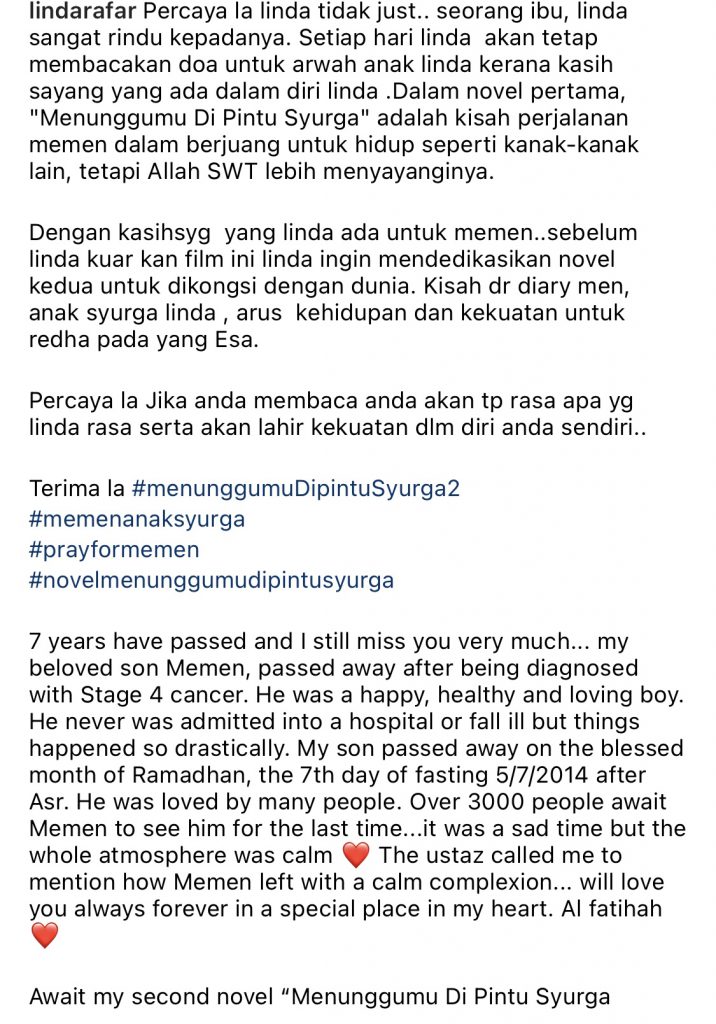 “Setiap Hari Linda Akan Tetap Membacakan Doa,” &#8211; Sentiasa Rindu Arwah Anak, Selamanya Sayang!