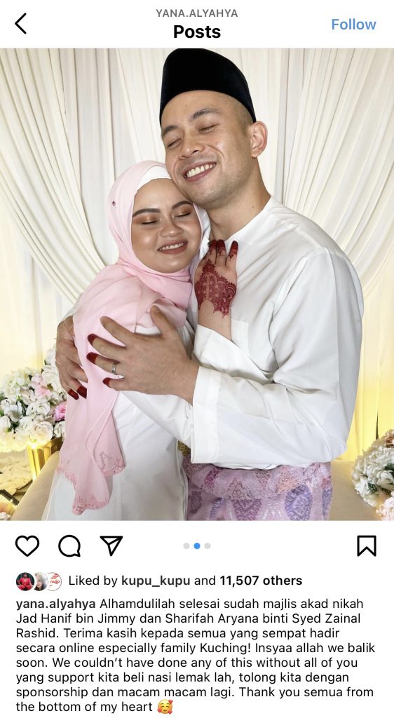 “Alhamdulillah Selesai Sudah Majlis Akad Nikah&#8230;,” &#8211; Sharifah Aryana Sah Bergelar Isteri