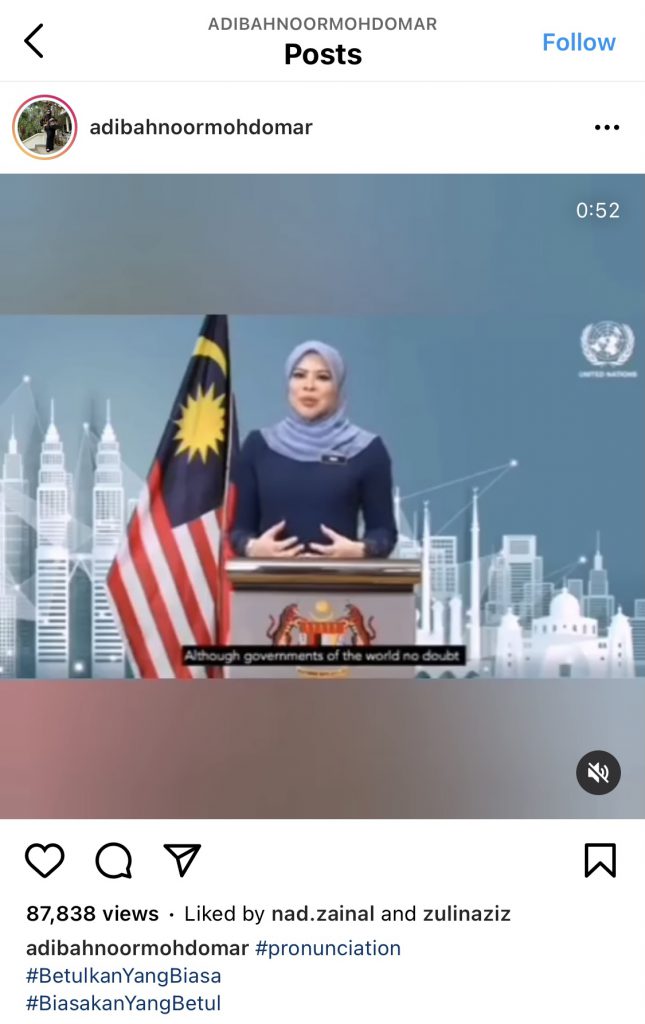 “Nak Belajar Silakan. Tak Nak Terima, Tinggalkan,” – Perbetul Sebutan ’BI’ Menteri,  Adibah Noor Kata Ada Yang Kritik