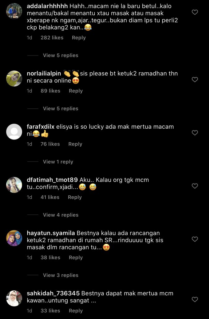 “Bakal Mak Mentua Macam Kawan,” – Ramai Cakap Elisya Sandha Untung, Sheila Rusly ‘Sporting’ Ajar Masuk Dapur