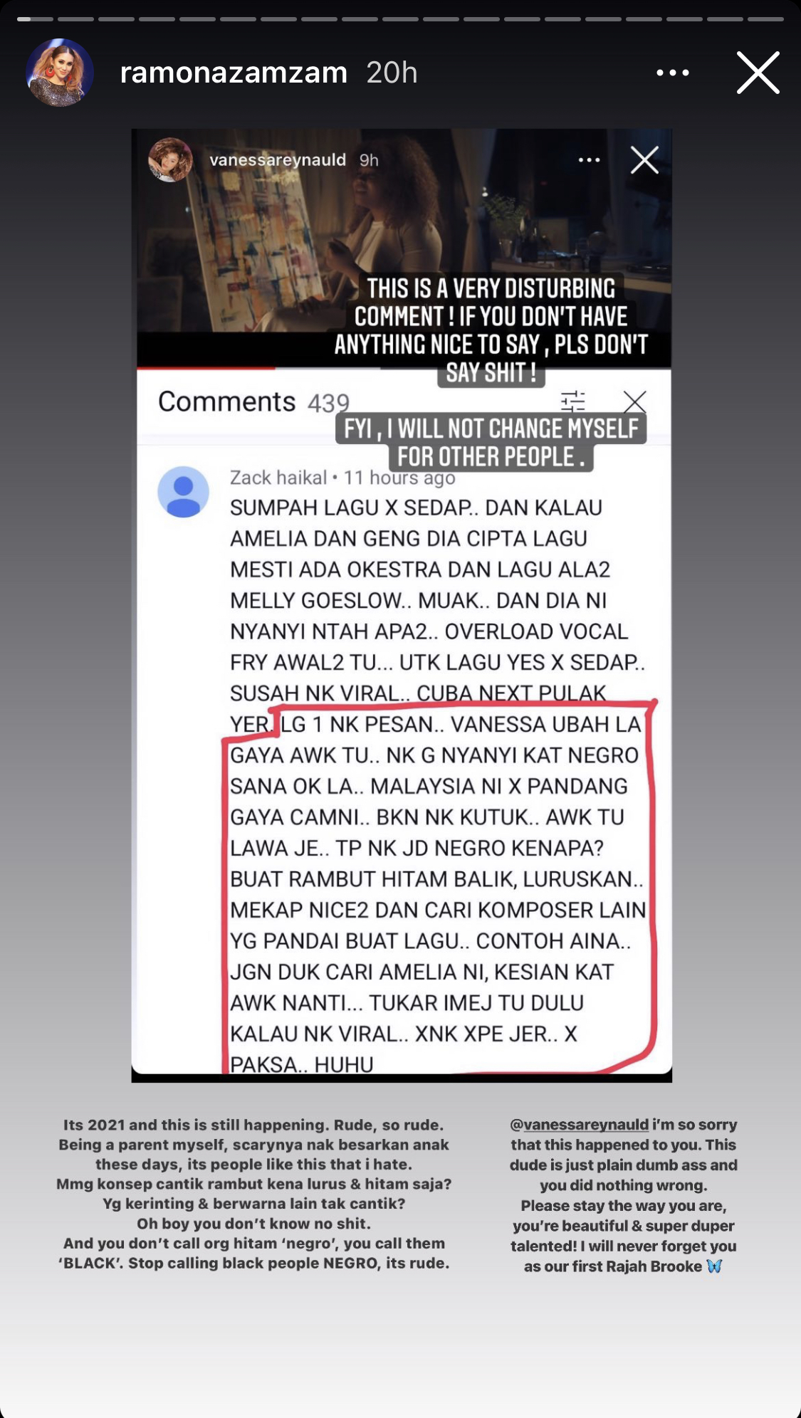 “This Dude Is Just Plain Dumb A*s,” – Hina Rambut & Panggil Vanessa Raynault Sebagai ‘Negro’, Ramona Zam Zam Selar Tindakan Individu Ini
