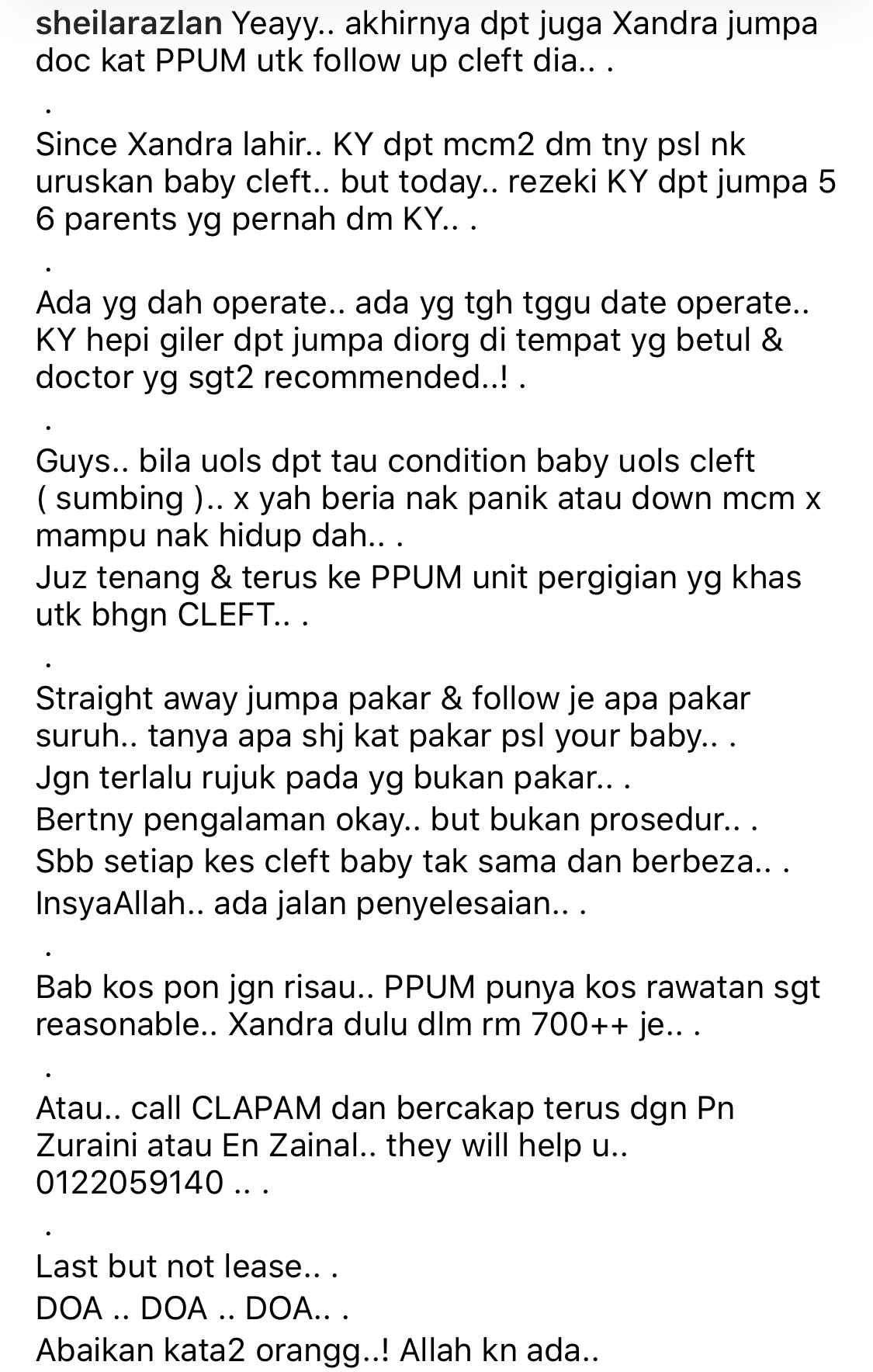 “Jangan Terlalu Rujuk Yang Bukan Pakar,” &#8211; Kekal Tenang &#038; Banyakkan Doa, Isteri Lan Solo Kongsi Tips Rawat Anak Sumbing