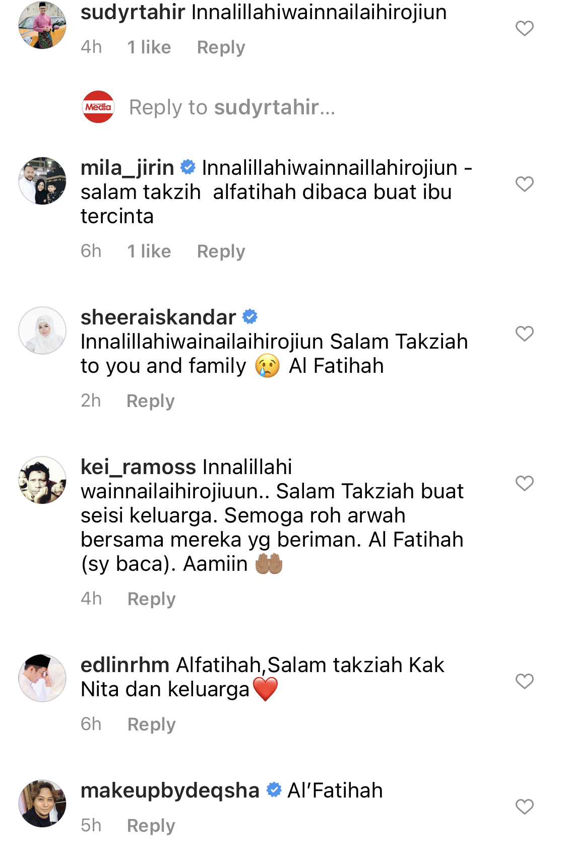 Ibu Penyanyi Nita Hamzah Meninggal Dunia, Al-Fatihah – “Mummy Kami Reda, Tenanglah Di Sana.”