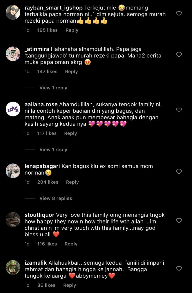 Tak Lupa Nafkah Abby Abadi, Keperibadian Norman Hakim Dipuji &#8211; “Bagusnya Lelaki Macam Ni, Hargai Ibu Kepada Anak-Anak Dia.”